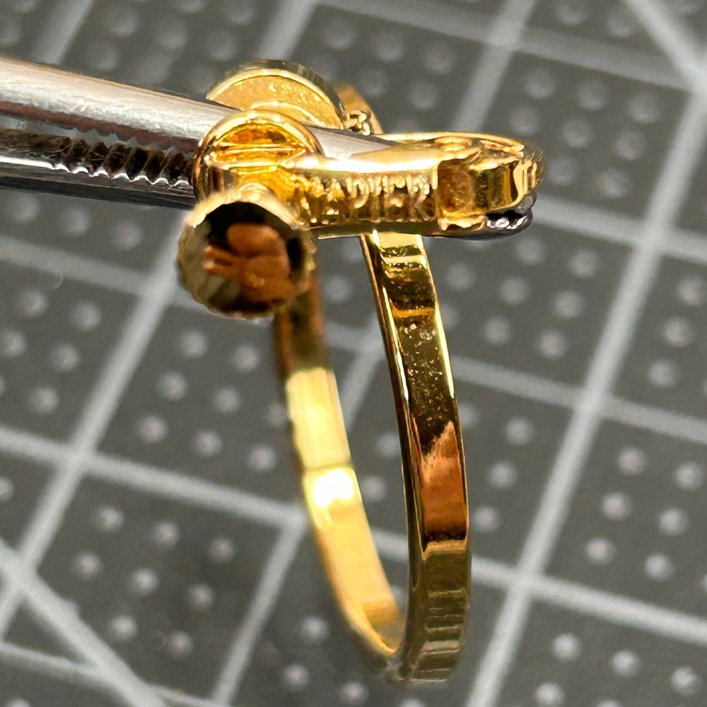 Napier Gold Tone Round Drop Hoop Screw Back Clip On Earrings Never Worn - Picture 5 of 6